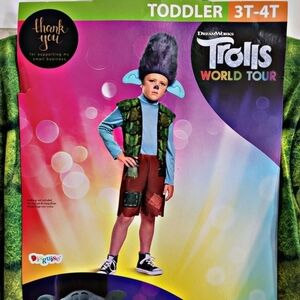 TROLLS World Tour Costume | Toddler "Branch" Halloween  Costume 3T-4T